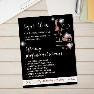 Maid Cleaning House Sparkling Rose Gold Flyer