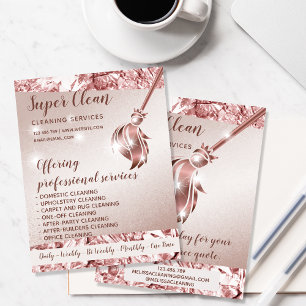Maid Cleaning House Sparkling Rose Gold Flyer