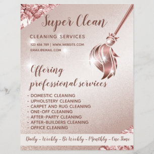 Maid Cleaning House Sparkling Rose Gold Flyer