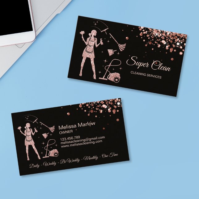 Maid Cleaning Housekeeping Office Cleaning Service Business Card (Creator Uploaded)