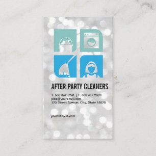 Maid Cleaning Icons   Home Services Business Card