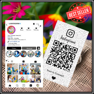 Maid Cleaning Instagram White QR Code Housekeep Business Card
