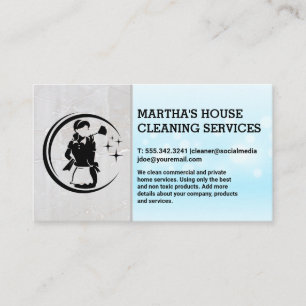 Maid Cleaning Logo   Home Services Business Card