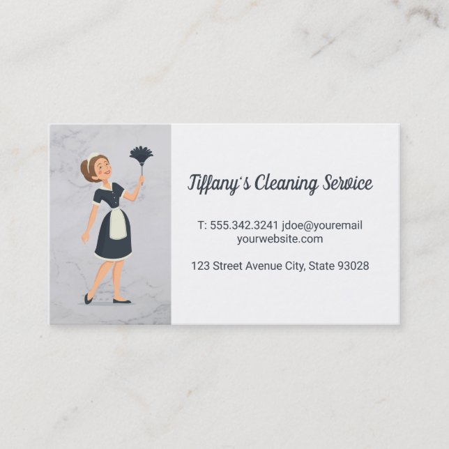 Maid | Cleaning Service Business Card (Front)