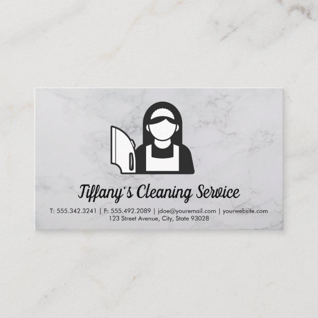 Maid Cleaning Service Business Card (Front)