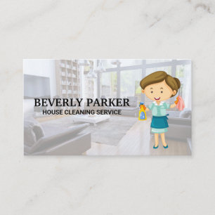 Maid Cleaning Service Clean Interior of Home Business Card
