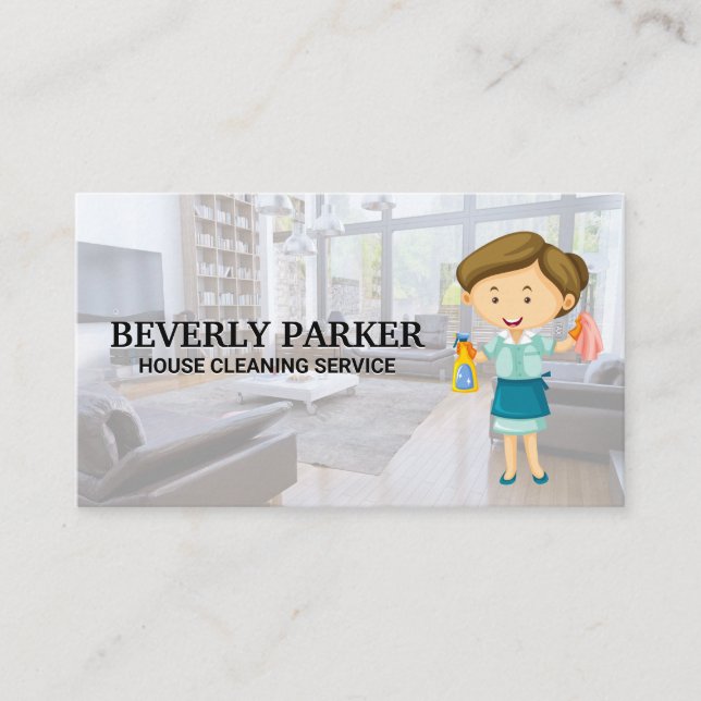 Maid Cleaning Service | Clean Interior of Home Business Card (Front)