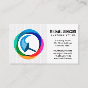 Maid Cleaning Service Squeegee Logo Business Card