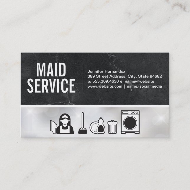 Maid | Cleaning Services Business Card (Front)