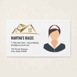 Maid Cleaning Services House Gold Logo