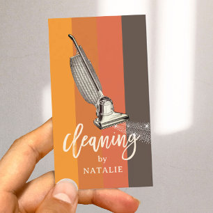 Maid House Cleaning Service Retro Vacuum Cleaner Business Card