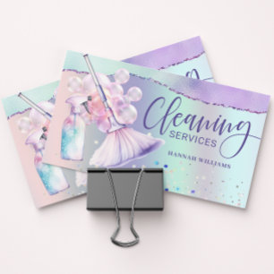Maid & House Cleaning Services Holographic Business Card