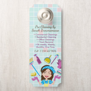 Maid House Cleaning Woman Lady Pro Door Hanger