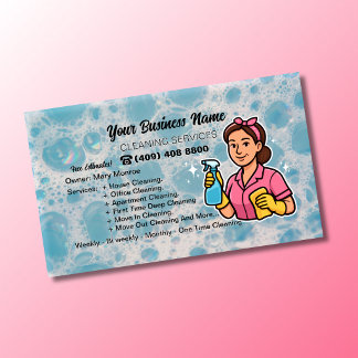 Maid Housekeeper Cleaning Service Business Card