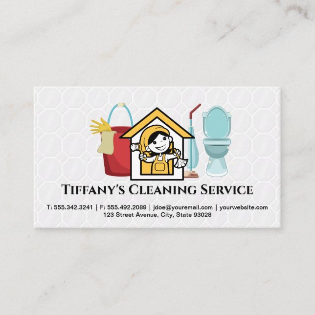 Maid Logo | Cleaning Supplies and Equipment Business Card (Front)