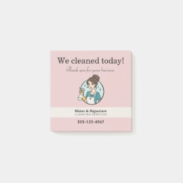 Maid Logo We Cleaned Today Cleaning Services Post-it Notes