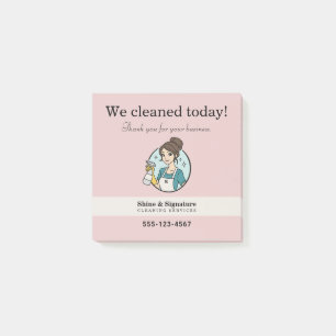 Maid Logo We Cleaned Today Cleaning Services Post-it Notes