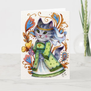 Maid Marian - Cute Robin Hood Cat Greeting Card
