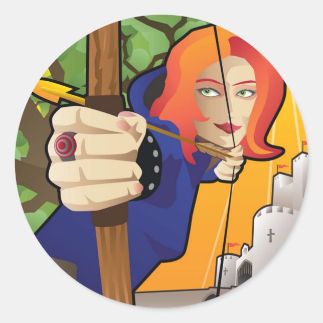Maid Marian of Robin Hood lore Classic Round Sticker (Front)