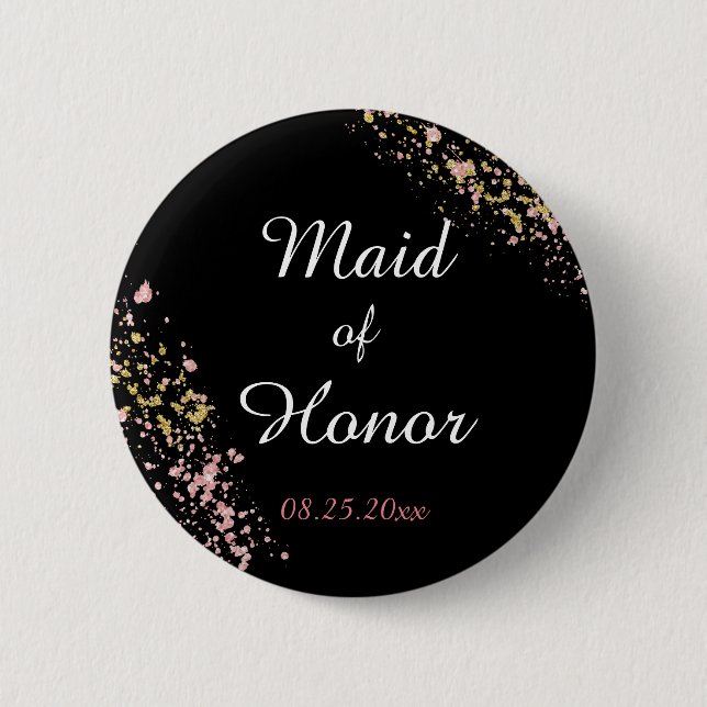 Maid of Honor 6 Cm Round Badge (Front)