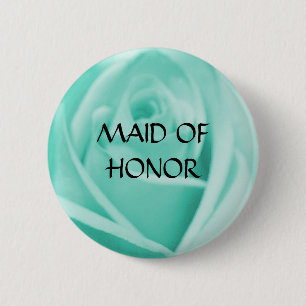 MAID OF HONOR - blue rose button