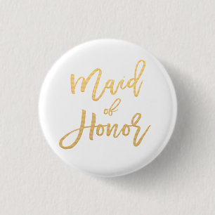maid of honor calligraphy 3 cm round badge