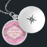 MAID of HONOR GIFT STERLING SILVER LOCKET<br><div class="desc">Perfect gift for your Bridal Party MAID OF HONOR This beautiful Pendant is a perfect piece to accent any outfit and they can wear it forever..PINK flow beautiful for this gorgeous piece. Great SPECIAL GIFT FOR YOUR MAID OF HONOR in Your Bridal Party comes in Sterling or Plated OR LOCKET...</div>