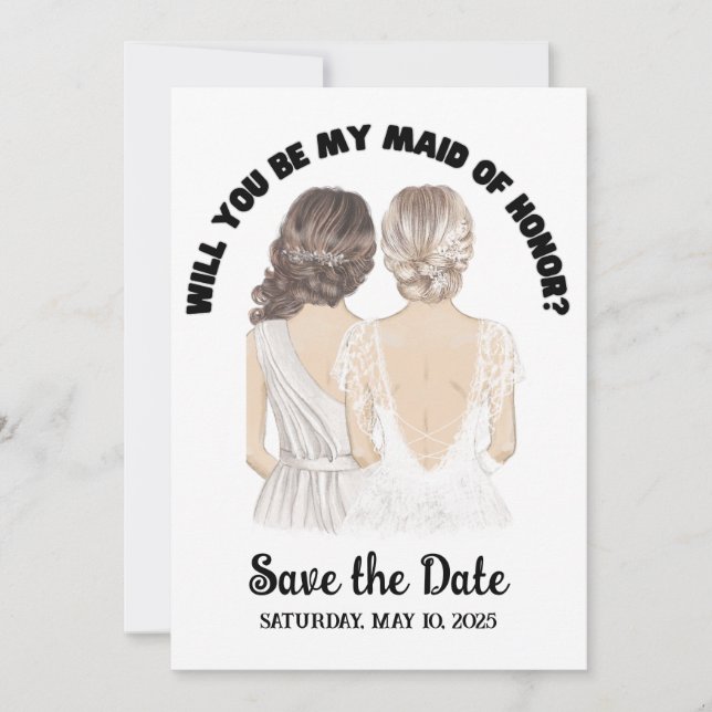 MAID OF HONOR INVITE CARD (Front)