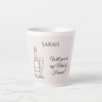 Maid of Honor Proposal Latte Mug | Champagne