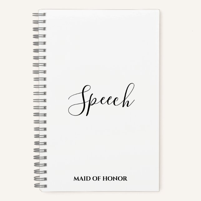 Maid of Honor Wedding Speech Notebook (Front)