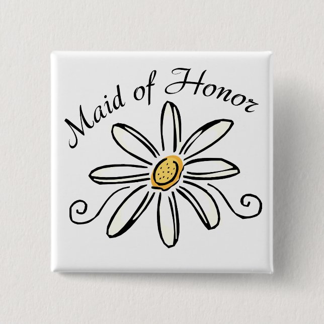 Maid of Honour 15 Cm Square Badge (Front)