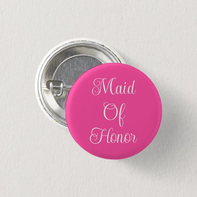 Maid Of Honour  3 Cm Round Badge (Front & Back)