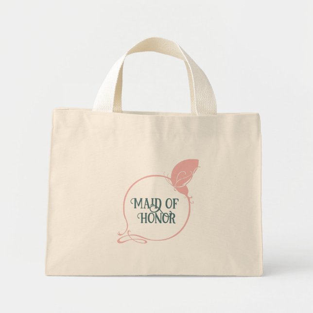 Maid Of Honour Art Nouveau Pink Butterfly Mini Tote Bag (Front)