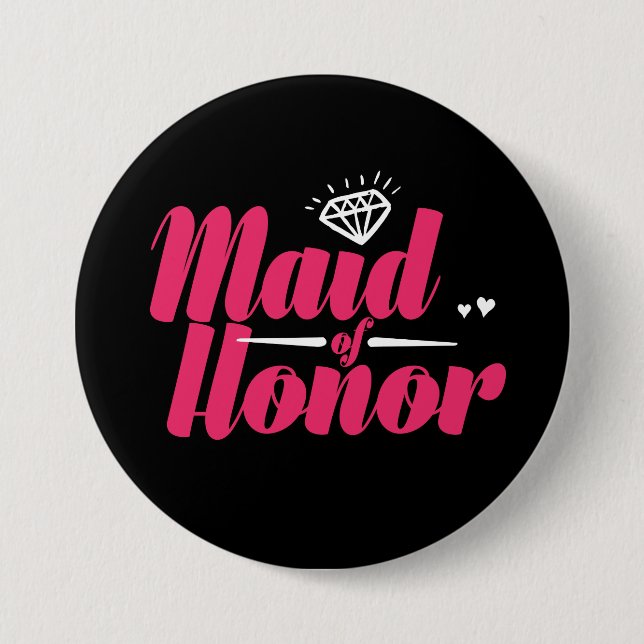 Maid of Honour Bachelorette Party Wedding Button (Front)