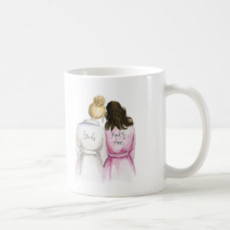 Maid of Honour? Bl Bun Bride Br Waves Maid Coffee Mug