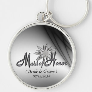 Maid of Honour Black and White Custom Keychains