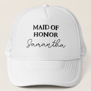 Maid Of Honour Black And White Trucker Hat