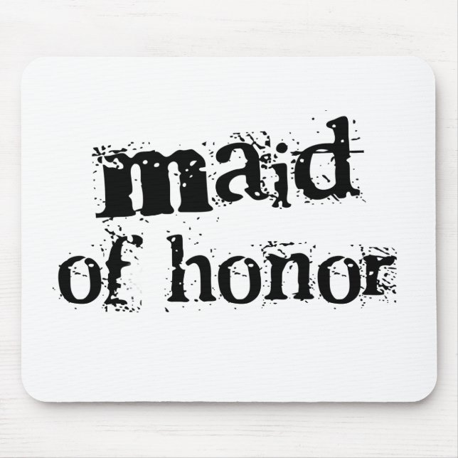 Maid of Honour Black Text Mouse Pad (Front)