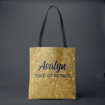 Maid of honour Bling! Custom cute Wedding attendan Tote Bag<br><div class="desc">Dazzling look! Fun bridal attendant tote bag for the wedding weekend and more! Perfect for Bachelorette party!</div>