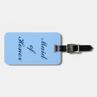 Maid of Honour, Blue Scroll Luggage Tag in Blue
