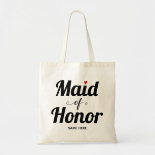 Maid of honour bold typography wedding tote bag