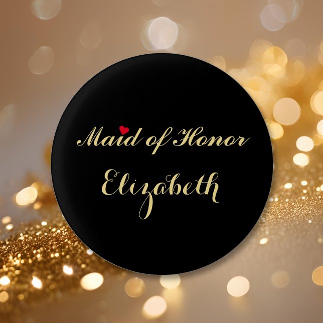 Maid of Honour Bridal Bachelorette Party Wedding 3 Cm Round Badge (Maid of Honor Bridal Bachelorette Party Wedding Pinback Button)