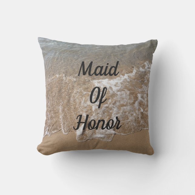 Maid Of Honour Bridesmaid Gift Nautical Elegant Cushion (Front)
