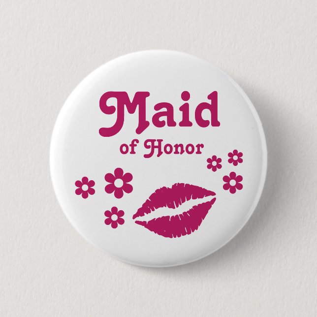 Maid of Honour button - custom bachelorette button (Front)