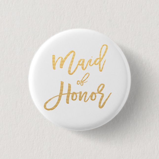 maid of honour calligraphy 3 cm round badge (Front)