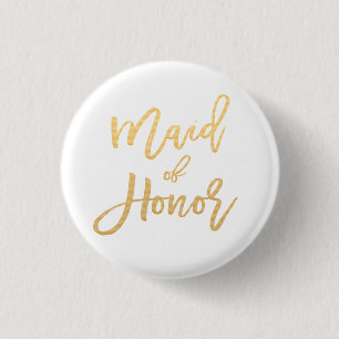 maid of honour calligraphy 3 cm round badge