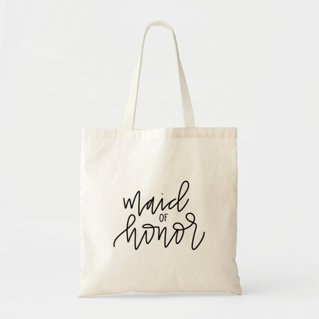 Maid of Honour Calligraphy Tote Bag (Front)