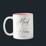 Maid Of Honour Chic Script Two-Tone Coffee Mug<br><div class="desc">Maid of Honour gift features modern script handwriting calligraphy.</div>