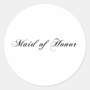 Maid of Honour Classic Round Sticker