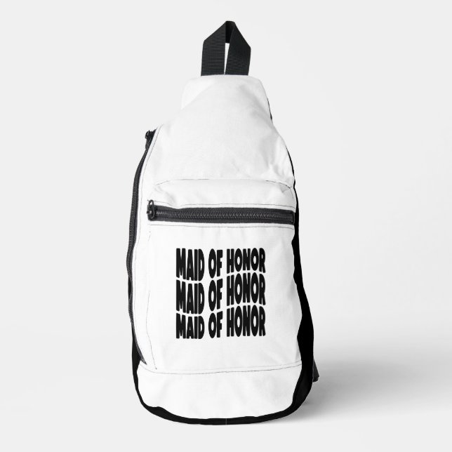 Maid of Honour Compact Black White Sling Bag (Front)